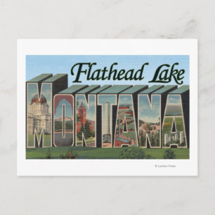 Carte Postale Lac Flathead, Montana - Grandes Lettres