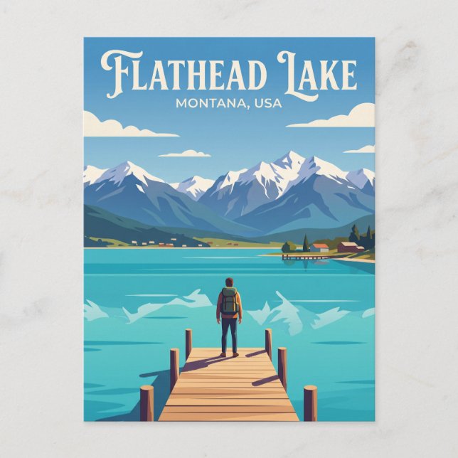 Carte Postale Lac Flathead USA (Devant)
