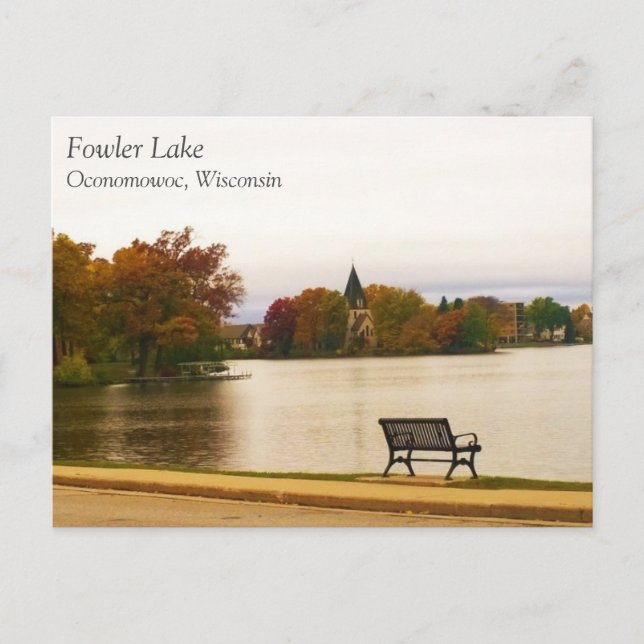 Carte Postale Lac Fowler en automne, WI (Devant)
