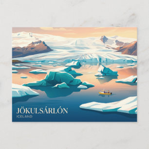 Carte Postale Lac glaciaire de Jökulsárlón en Islande