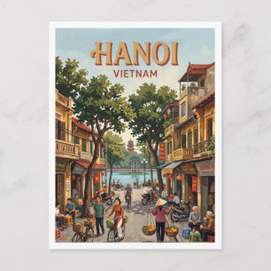 Carte Postale Lac Hoan Kiem et Vieux Quartier Hanoi Vietnam