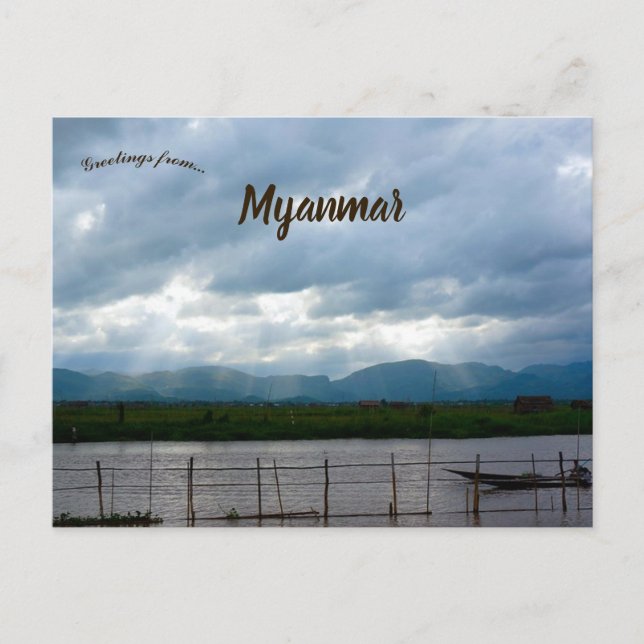 Carte Postale Lac Inle Bagan Yangon Myanmar (Devant)