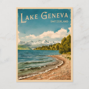 Carte Postale Lac Léman Genève Suisse Rétro