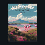 Carte Postale Lac Manyara Parc national de Tanzanie Voyage Vinta<br><div class="desc">Conception d'illustration vectorielle du lac Manyara. Le parc national du lac Manyara comprend un lac alcalin peu profond attirant plus d'un million de flamants roses en tant qu'attraction naturelle tasmanienne.</div>