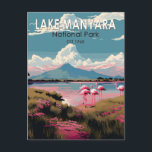 Carte Postale Lac Manyara Parc national de Tanzanie Voyage Vinta<br><div class="desc">Conception d'illustration vectorielle du lac Manyara. Le parc national du lac Manyara comprend un lac alcalin peu profond attirant plus d'un million de flamants roses en tant qu'attraction naturelle tasmanienne.</div>