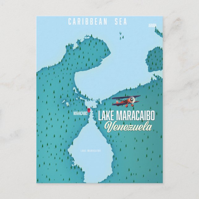 Carte Postale Lac Maracaibo, Venezuela navigation cartographique (Devant)