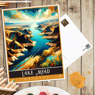 Carte Postale Lac Mead, Alaska Peinture Vintage