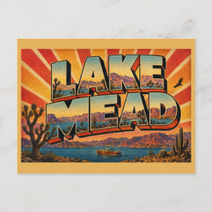 Carte Postale Lac Mead Nevada Oasis Désertique Art Montagne