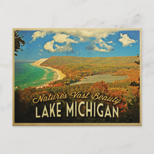 Carte Postale Lac Michigan Vintage