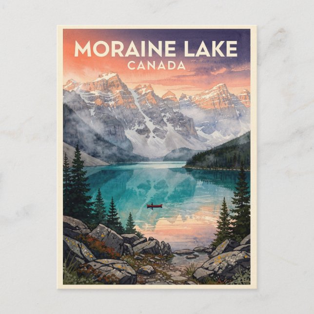 Carte Postale Lac Moraine Canada Vintage (Devant)