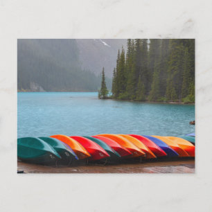 Carte Postale Lac Moraine et canoës