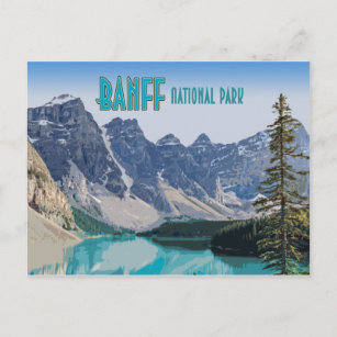 Carte Postale Lac Moraine Parc national Banff Canada Vintage