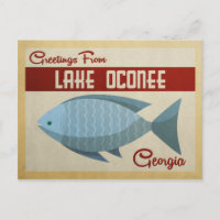 Lac Oconee Georgia Blue Fish Vintage voyage