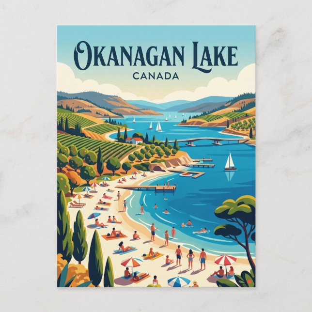 Carte Postale Lac Okanagan Canada (Devant)