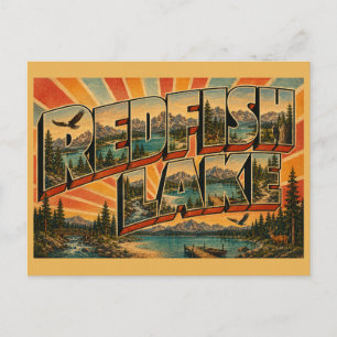 Carte Postale Lac Redfish Idaho Lac alpin Montagne Art