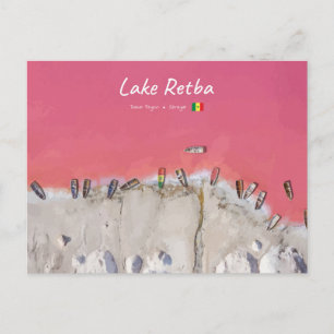 Carte Postale Lac Retba, Sénégal - Bateaux du lac rose