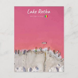 Carte Postale Lac Retba, Sénégal - Bateaux du lac rose