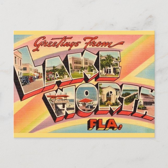 Carte Postale Lac Rétro Worth Floride (Devant)