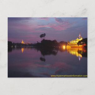 Carte Postale Lac Royal de Yangon 1