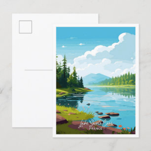 Carte Postale Lac Sainte Croix France Illustration de voyage
