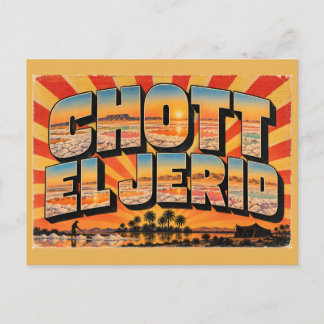 Carte Postale Lac salé de Chott El Jerid Sahara Art de voyage vi