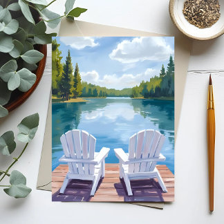 Carte Postale Lac Sebago Maine | Peinture de Chaise Adirondack