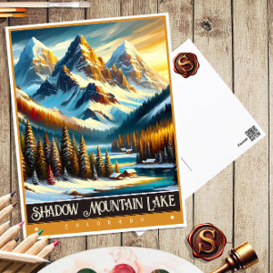 Carte Postale Lac Shadow Mountain, Colorado   Peinture Vintage