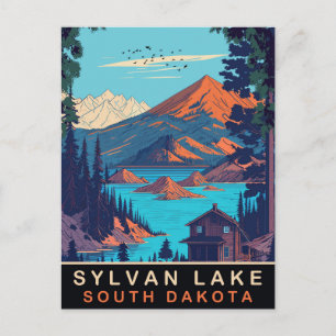 Carte Postale Lac Sylvan, Dakota du Sud, Voyage Vintage