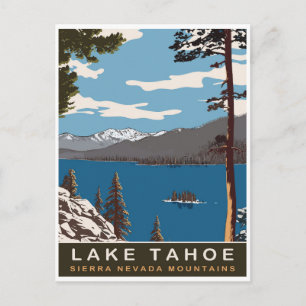 Carte Postale Lac Tahoe, Montagnes de la Sierra Nevada, Voyage