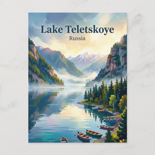 Carte Postale Lac Teletskoye Russie (Devant)