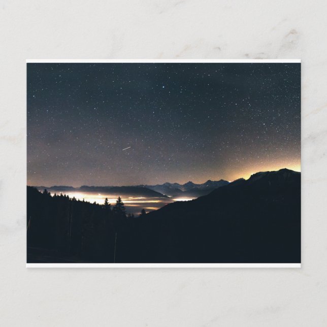 Carte Postale Lac Thun, Suisse & Starry Sky (Devant)