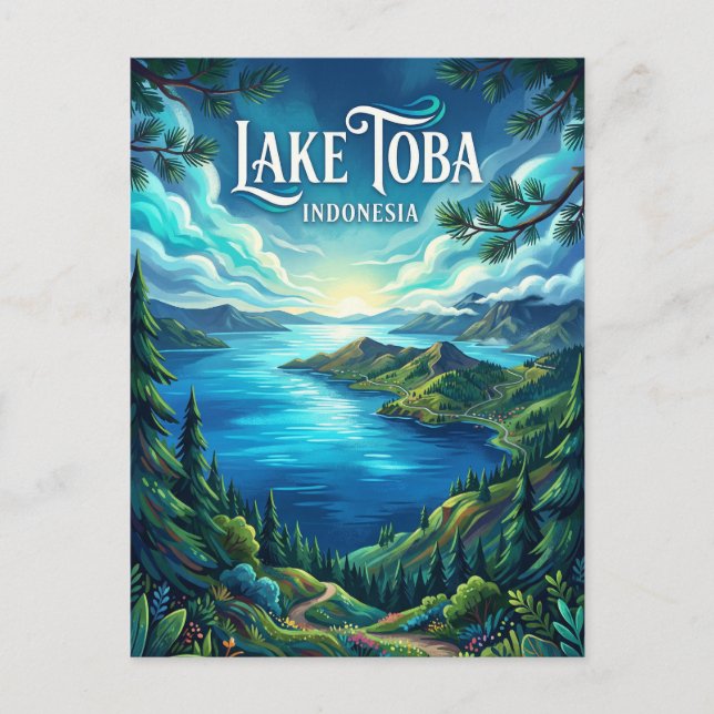 Carte Postale Lac Toba Indonésie (Devant)