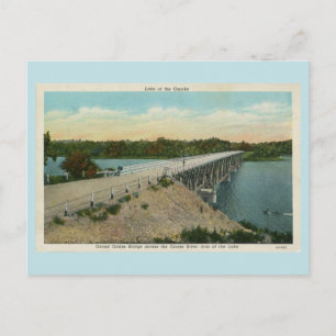 Carte Postale Lac vintage de l'Ozarks, pont Grand Glaize