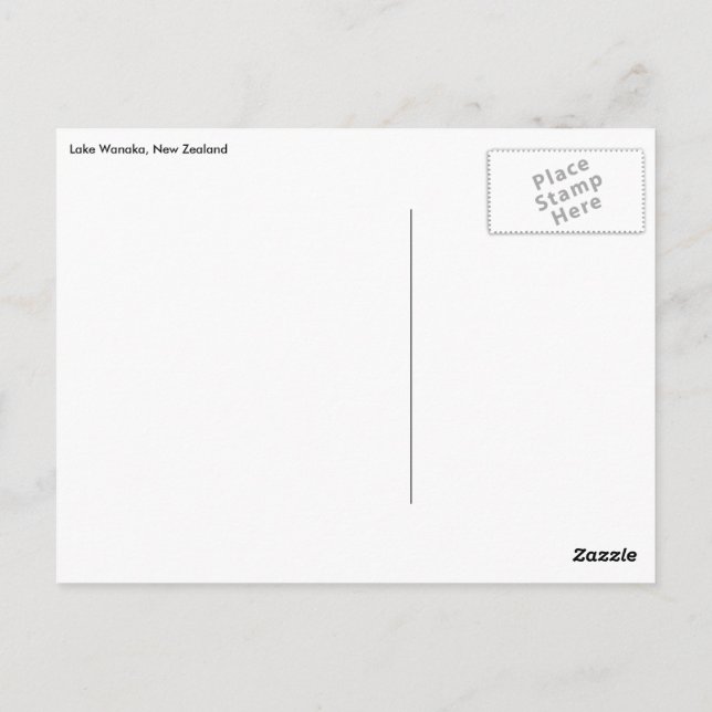 Carte Postale Lac Wanaka, Nouvelle-Zélande (Dos)