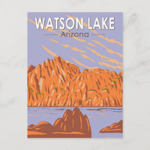 Carte Postale Lac Watson Arizona Voyage Art Vintage