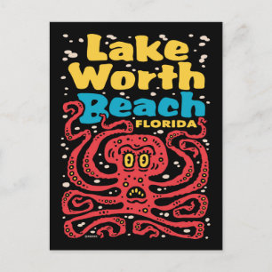Carte Postale Lac Worth Beach Floride Octopus