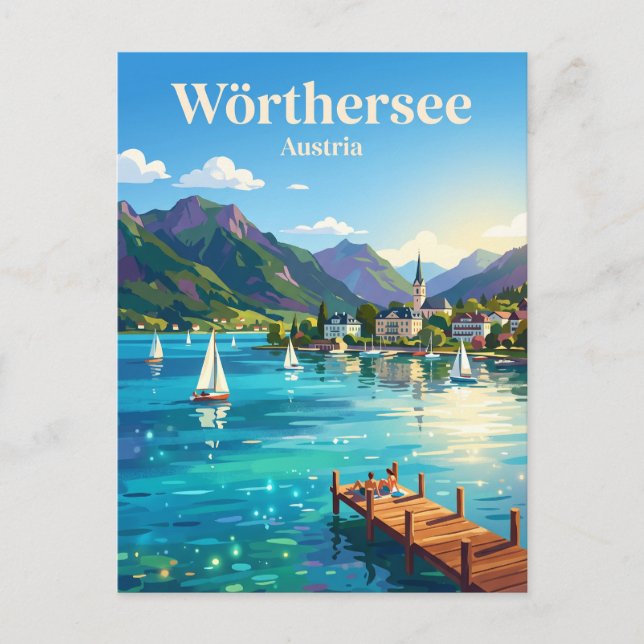 Carte Postale Lac Wörthersee Autriche (Devant)