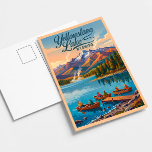 Carte Postale Lac Yellowstone Wyoming Pêche Scénique