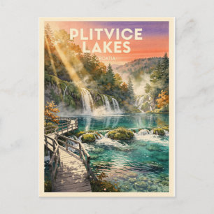 Carte Postale Lacs de Plitvice Croatie Vintage