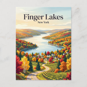 Carte Postale Lacs Finger USA