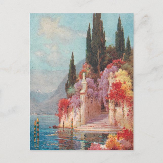 Carte Postale Lacs italiens Fleurs (Devant)