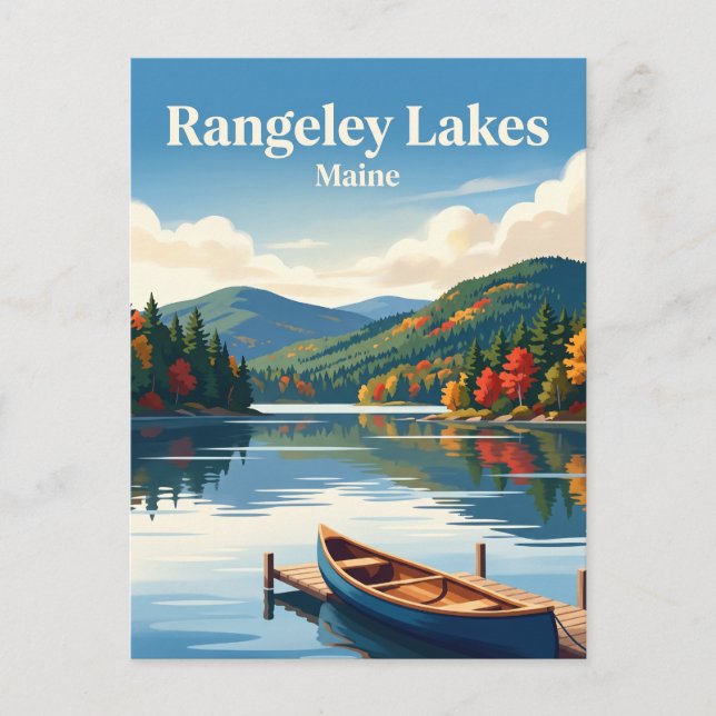 Carte Postale Lacs Rangeley Maine (Devant)