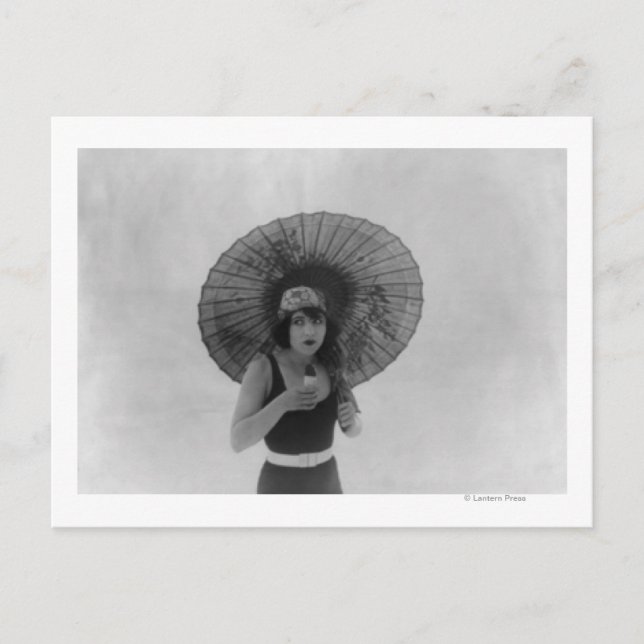 Carte Postale L'Actrice Betty Compson Manger De La Crème De Glac (Devant)