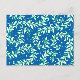 Carte Postale Lacy Feuilles bleu et vert