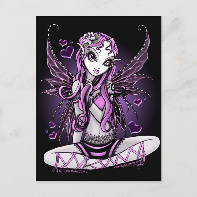 Carte postale Lacy Pink Fairy Valentine's Day (Devant)