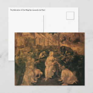 Carte Postale L'Adoration des mages de Léonard de Vinci