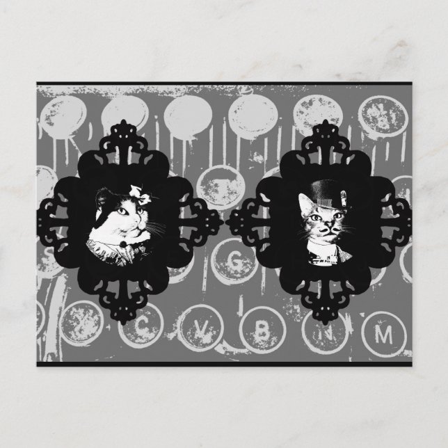 Carte Postale Lady Abigail et Sir Oswin Cat Postcard (Devant)