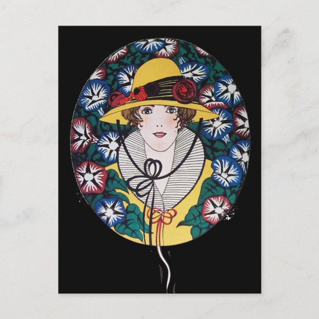 Carte Postale Lady avec les gloires du matin (Devant)