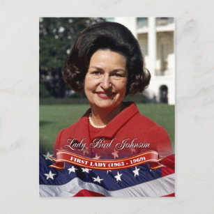 Carte Postale Lady Bird Johnson, Première dame des États-Unis