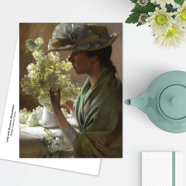Carte Postale Lady Bouquet Hydrangeas Charles Courtney Curran (Créateur téléchargé)
